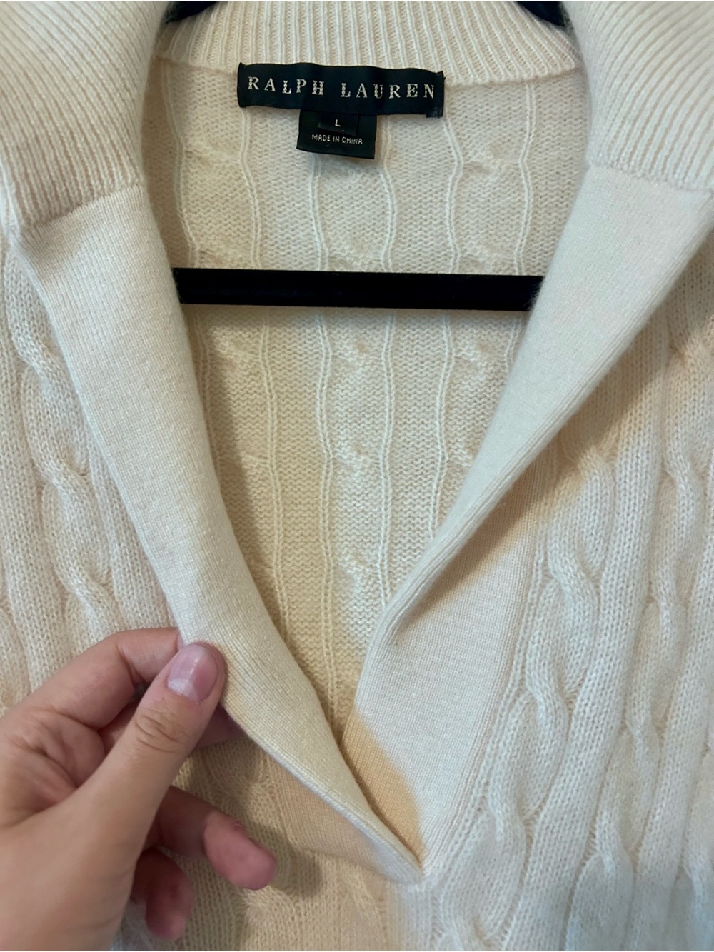 Ralph Lauren Black Label 100% Cashmere Cable Sweater L - Picture 4 of 9